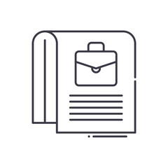 Business news icon, linear isolated illustration, thin line vector, web design sign, outline concept symbol with editable stroke on white background.