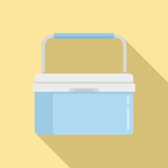 Portable fridge box icon. Flat illustration of portable fridge box vector icon for web design