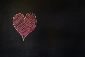chalk drawing of a heart on a blackboard