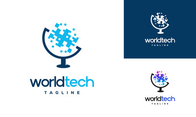 World Tech logo designs concept vector, Technology logo designs vector template