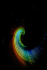 Multicolored abstract digital form on black background