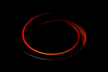 Abstract red digital curves on black background