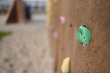 Wall climbing at a playground