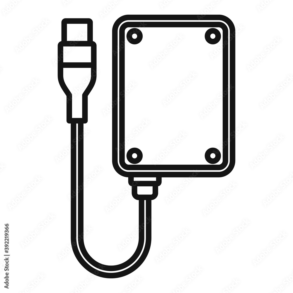 Poster storage portable disk icon. outline storage portable disk vector icon for web design isolated on whi