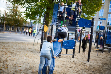 Children having fun on the playground