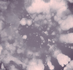 Tie Dye Pattern. Gray Batik Print. Multi 