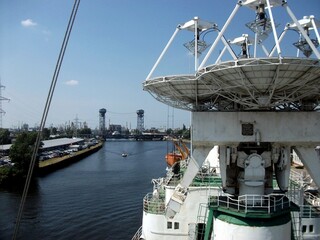 Russia, Kaliningrad, vessels on the Pregolya river