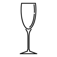 Champagne glass icon. Outline champagne glass vector icon for web design isolated on white background