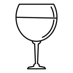 Cheers wineglass icon. Outline cheers wineglass vector icon for web design isolated on white background