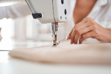 View of sewing process