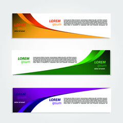 Banner Background Design Vector With Elegant And Simple Style with three designs