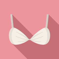 Textile bra icon. Flat illustration of textile bra vector icon for web design