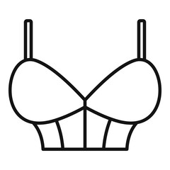 Lace bra icon. Outline lace bra vector icon for web design isolated on white background