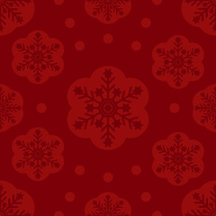 Seamless pattern of snowflakes on a red background. Great for christmas design.