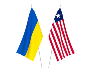 Ukraine and Liberia flags