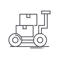 Boxes delivery icon, linear isolated illustration, thin line vector, web design sign, outline concept symbol with editable stroke on white background.