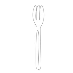 Fork silhouette on white background. Vector illustration