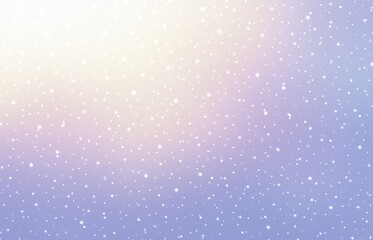Winter sky lavender color decorated light shimmer snow pattern. Shiny delicate empty background.