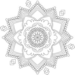 Fototapeta premium Mandalas Sterne Floral Mandala Design Blumen Stern Malbuch