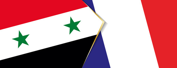 Syria and France flags, two vector flags.