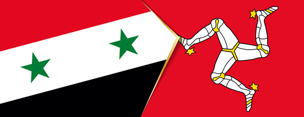 Syria and Isle of Man flags, two vector flags.