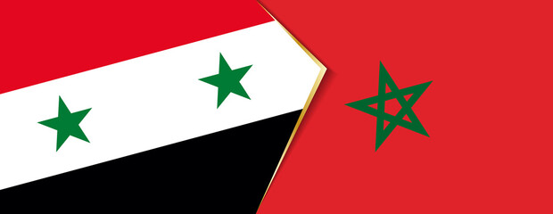 Syria and Morocco flags, two vector flags.
