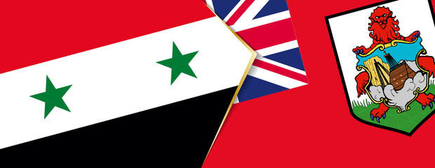 Syria and Bermuda flags, two vector flags.