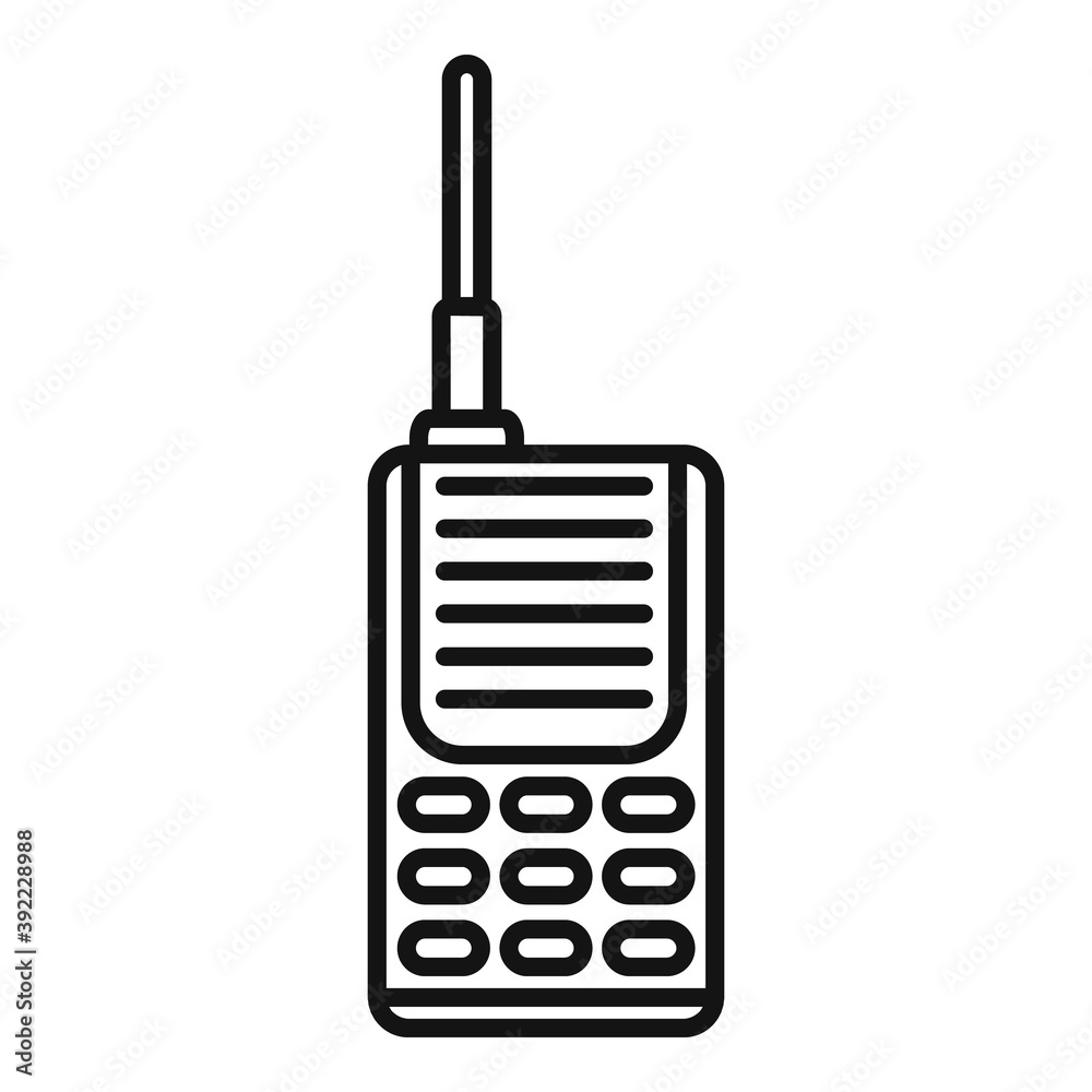 Wall mural Safari hunting walkie talkie icon. Outline safari hunting walkie talkie vector icon for web design isolated on white background