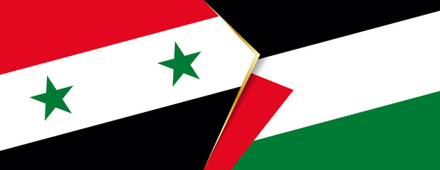 Syria and Palestine flags, two vector flags.