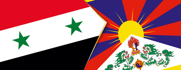 Syria and Tibet flags, two vector flags.