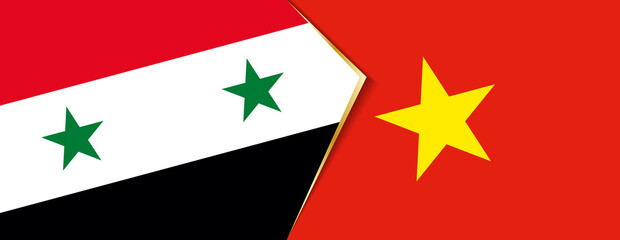 Syria and Vietnam flags, two vector flags.