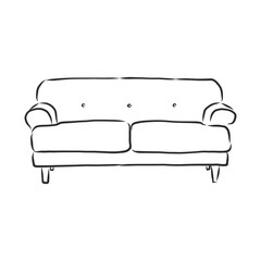 Sofa outline icon. Couch silhouette. Furniture for living room. Vector illustration. sofa vector sketch illustration