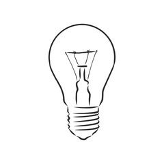 design of light line vector drawing, light bulb vector sketch illustration