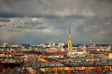 Fototapeta premium beautiful view of the city of St. Petersburg from the top point. Russia. beautiful view of the city of St. Petersburg. Russia.