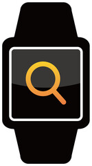 スマートウォッチのベクターイラスト　虫眼鏡アイコン