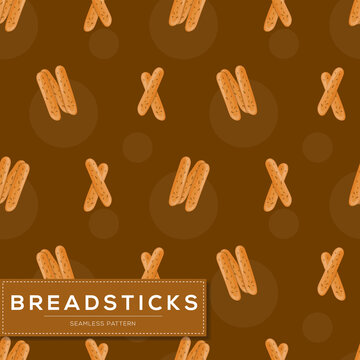 Seamless pattern with bread sticks