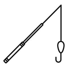 Fishing rod instrument icon. Outline fishing rod instrument vector icon for web design isolated on white background
