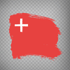 Flag Canton of Schwyz brush strokes. Flag of  Schwyz on transparent background for your web site design, app, UI. Switzerland. EPS10.