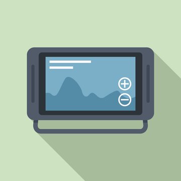 Echo sounder fathometer icon. Flat illustration of echo sounder fathometer vector icon for web design