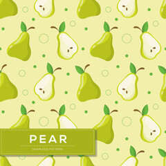 Seamless pattern with pear fruits