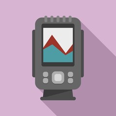 Digital echo sounder icon. Flat illustration of digital echo sounder vector icon for web design