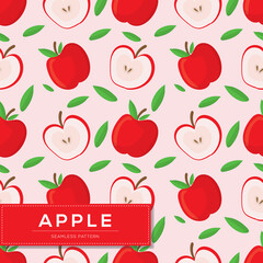 Seamless pattern with apple fruits