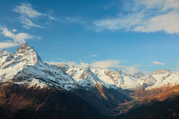 Caucasus mountains peaks nature landscape