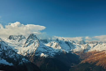 Fototapeta na wymiar Caucasus mountains peaks nature landscape