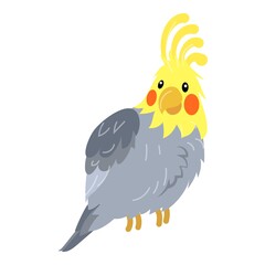 Corella parrot icon. Cartoon of corella parrot vector icon for web design isolated on white background