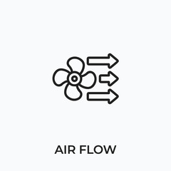 air flow icon vector. air flow sign symbol for modern design. Vector illustration