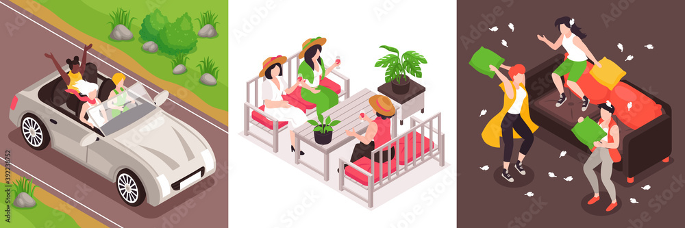 Wall mural Women Friends Design Concept