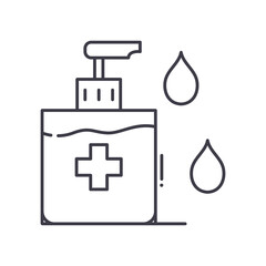 Body lotion icon, linear isolated illustration, thin line vector, web design sign, outline concept symbol with editable stroke on white background.