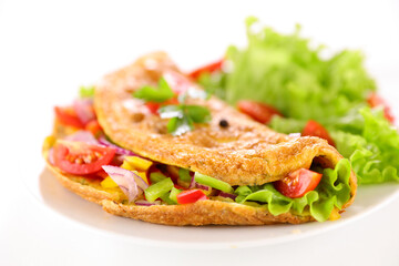 omelet with vegetable and lettuce
