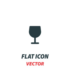 wineglass Goblet icon in a flat style. Vector illustration pictogram on white background. Isolated symbol suitable for mobile concept, web apps, infographics, interface and apps design
